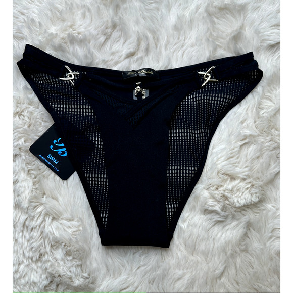 Honey Birdette MAIA💧🖤 Black Mesh Swim Bottom XS - Picture 2 of 4
